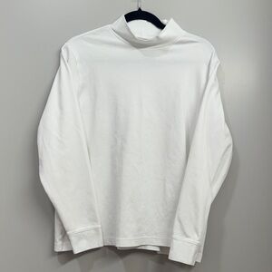 Lands End White Long Sleeve Mock neck Top